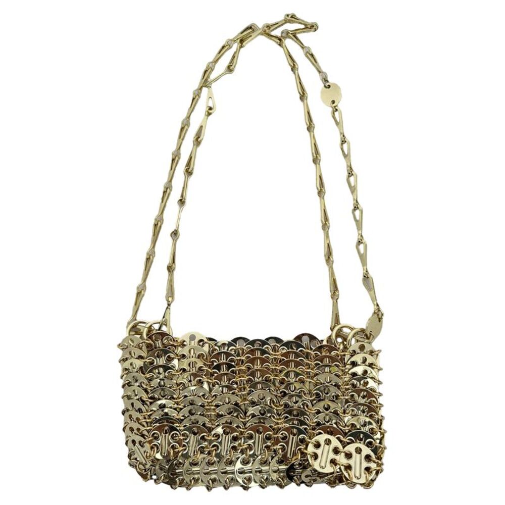 Paco Rabanne Micro 1969 Clutch Bag in Metallic Gold Metal